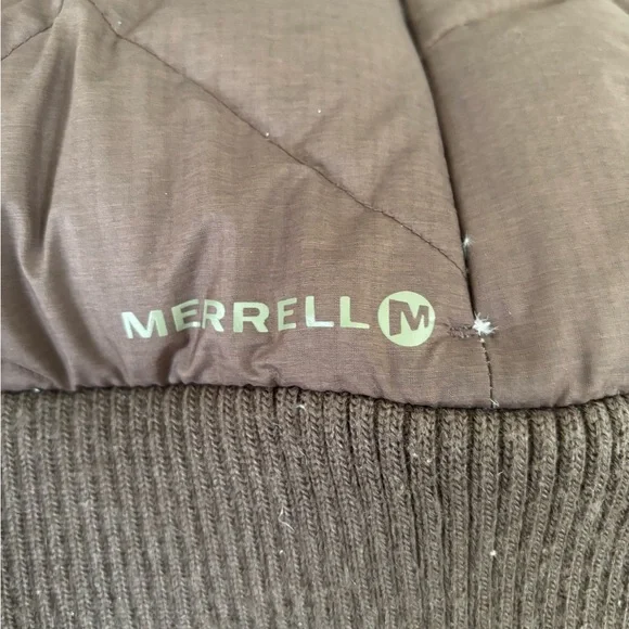 Merrell Quilted Hooded Sleeveless Vest - Brown - Picture 14 of 14